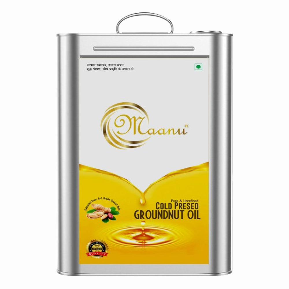 MAANU Cold Pressed Groundnut Oil – 15kg Tin (16.48 ltr)